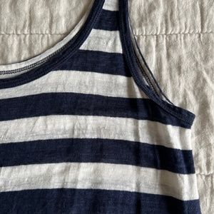 J. Crew striped linen tank (L) navy blue/white